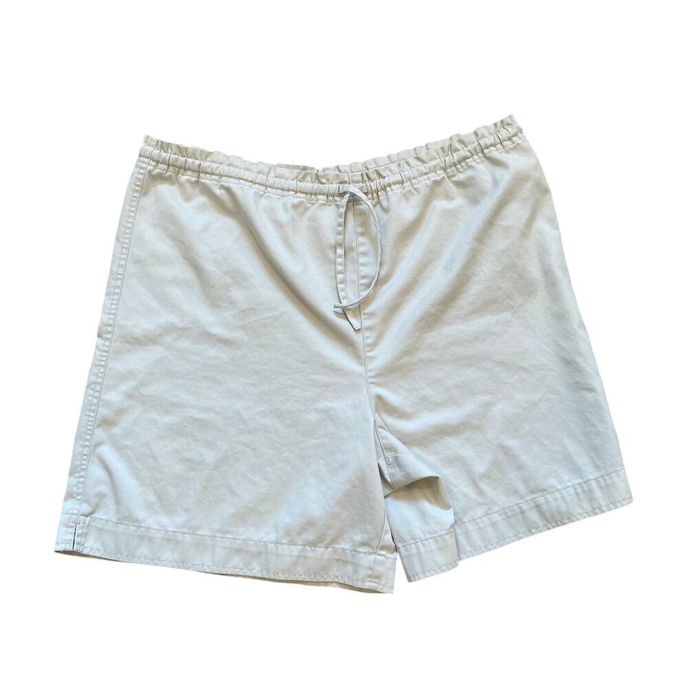 Talbots Beige Casual Pull On Shorts, Drawstring, Elastic Waist, Minimalist, L